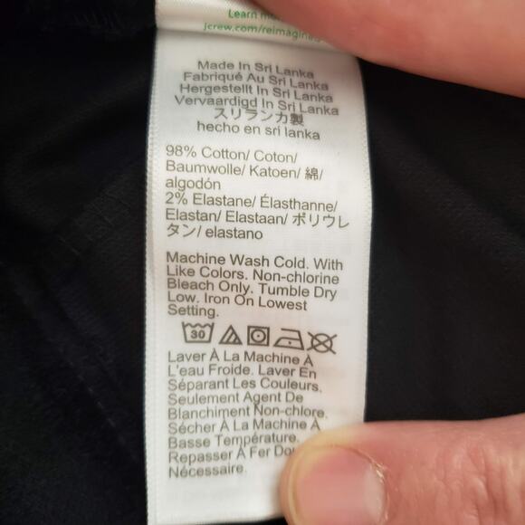 NWT J.Crew Kallie Black Velvet Straight Leg 98% Cotton Stretch Mid Rise Pants 2 - Picture 14 of 16